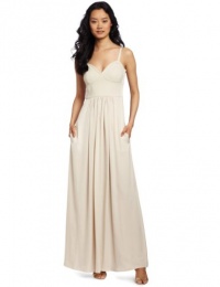 BCBGMAXAZRIA Women's Kyra Cropped Bustier Maxi Dress, Oatmeal, Large BCBGMAXAZRIA Women's Kyra Cropped Bustier Maxi Dress, Oatmeal, Large