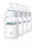 Philips AVENT 9 Ounce BPA Free Classic Polypropylene Bottles, 4-Pack