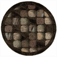 Nourison Modesto MDS01 Round Rug, 5.3-Feet, Charcoal