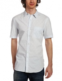 French Connection Men's Starboard Dot Short Sleeve Button Down Shirt, Mile High Blue, Large French Connection Men's Starboard Dot Short Sleeve Button Down Shirt, Mile High Blue, Large
