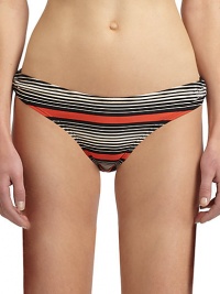 THE LOOKMulti-stripe printElastic waist and leg openingsSide O-ringsTHE MATERIAL80% nylon/20% spandexFully linedCARE & ORIGINHand washImportedPlease note: Bikini top sold separately. THE LOOKMulti-stripe printElastic waist and leg openingsSide O-ringsTHE MATERIAL80% nylon/20% spandexFully linedCARE & ORIGINHand washImportedPlease note: Bikini top sold separately.