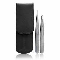 Tweezerman  Petite Tweezer Set, Black Leather Case