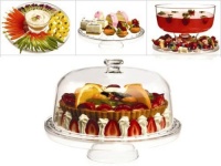 Luigi Bormioli 12.25-in. 4-in-1 Pedestal Cake Stand with Dome Cover. Luigi Bormioli 12.25-in. 4-in-1 Pedestal Cake Stand with Dome Cover.