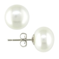 Sterling-Silver 7.5 8-MM White Freshwater Cultured Pearl Stud Earrings Sterling-Silver 7.5 8-MM White Freshwater Cultured Pearl Stud Earrings