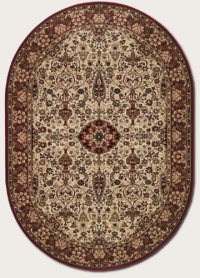 Couristan 3760/6004 Everest Ardebil/Ivory-Red 7-Feet 10-Inch by 11-Feet Oval Rug Couristan 3760/6004 Everest Ardebil/Ivory-Red 7-Feet 10-Inch by 11-Feet Oval Rug