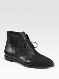 This leather, lace-up silhouette is downtown-cool with a stingray cap toe for textural appeal. Leather upper with stingray cap toeLeather lining and solePadded insoleImported This leather, lace-up silhouette is downtown-cool with a stingray cap toe for textural appeal. Leather upper with stingray cap toeLeather lining and solePadded insoleImported
