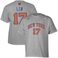 NBA adidas Jeremy Lin New York Knicks Name & Number T-Shirt - Gray NBA adidas Jeremy Lin New York Knicks Name & Number T-Shirt - Gray