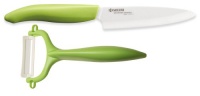 Kyocera FK110CP10NGR Revolution Series 4-1/2-Inch Utility Knife and Y-Peeler Gift Set, Green Kyocera FK110CP10NGR Revolution Series 4-1/2-Inch Utility Knife and Y-Peeler Gift Set, Green