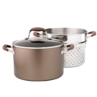 Anolon Advanced Bronze Hard Anodized Nonstick 7-Quart Covered Stockpot and Stainless Steel Steamer/Pasta Insert Anolon Advanced Bronze Hard Anodized Nonstick 7-Quart Covered Stockpot and Stainless Steel Steamer/Pasta Insert