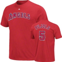 Albert Pujols Red Majestic Name and Number Los Angeles Angels of Anaheim T-Shirt Albert Pujols Red Majestic Name and Number Los Angeles Angels of Anaheim T-Shirt
