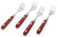Ginkgo Le Prix Stainless Steel Cocktail Forks, Milano Red, Set of 4 Ginkgo Le Prix Stainless Steel Cocktail Forks, Milano Red, Set of 4