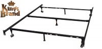 7-Leg Heavy Duty Adjustable Metal Queen Size Bed Frame with Center Support Rug Rollers and Locking Wheels 7-Leg Heavy Duty Adjustable Metal Queen Size Bed Frame with Center Support Rug Rollers and Locking Wheels