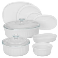 CorningWare 6022156 French 10-Piece Bakeware Set, White CorningWare 6022156 French 10-Piece Bakeware Set, White