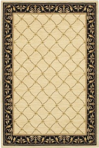 Area Rug 2x8 Runner Transitional Ivory-Black Color - Karastan Sierra Mar Collection Area Rug 2x8 Runner Transitional Ivory-Black Color - Karastan Sierra Mar Collection