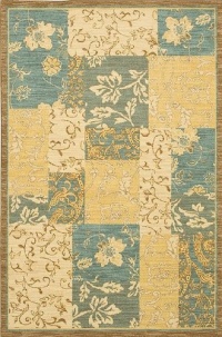 Area Rug 5x8 Rectangle Transitional Robins Egg Blue-Ivory Color - Karastan Sierra Mar Collection Area Rug 5x8 Rectangle Transitional Robins Egg Blue-Ivory Color - Karastan Sierra Mar Collection