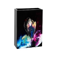 Åsa Jungnelius brings pure artistry to these spectacular vases from Kosta Boda. Each piece is laid in vibrant paint for a unique and colorful abstraction that complements the austere and opaque black glass. Designed to accommodate standard A4 printing paper, the vase provides function in addition to its scintillating form. Åsa Jungnelius brings pure artistry to these spectacular vases from Kosta Boda. Each piece is laid in vibrant paint for a unique and colorful abstraction that complements the austere and opaque black glass. Designed to accommodate standard A4 printing paper, the vase provides function in addition to its scintillating form.