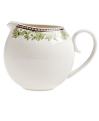 A pattern with a past adorns the Daisy Green creamer, featuring verdant blooms plucked from Monsoon's textile archives. Denby bone china brings modern durability to a look of vintage charm. A pattern with a past adorns the Daisy Green creamer, featuring verdant blooms plucked from Monsoon's textile archives. Denby bone china brings modern durability to a look of vintage charm.