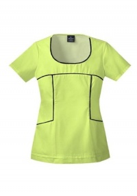 Baby Phat Fashionable Scoop Neck Scrub Top with Contrast Piping (Citrine 2X) Baby Phat Fashionable Scoop Neck Scrub Top with Contrast Piping (Citrine 2X)