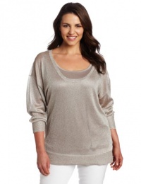 Calvin Klein Women's Plus-size Shimmer Scoop Neck Top Calvin Klein Women's Plus-size Shimmer Scoop Neck Top