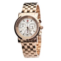 Michele Women's MWW01C000059 Rose Gold Tone Stainless Steel Analog Watch with White Dial Michele Women's MWW01C000059 Rose Gold Tone Stainless Steel Analog Watch with White Dial