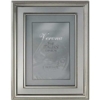 Lawrence Frames 8 by 10-Inch Silver Plated Metal Picture Frame, Brushed Silver Inner Panel