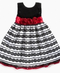 She'll pick this Penelope Mack dress again and again thanks to the sweet pattern, soft velvet and satin sash. She'll pick this Penelope Mack dress again and again thanks to the sweet pattern, soft velvet and satin sash.
