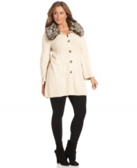 Lend a luxe touch to your casual look with Style&co.'s plus size cardigan, featuring a faux fur collar. Lend a luxe touch to your casual look with Style&co.'s plus size cardigan, featuring a faux fur collar.