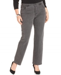 Brighten up your blues with Charter Club's plus size colored jeans, featuring a control panel for a flattering fit. Brighten up your blues with Charter Club's plus size colored jeans, featuring a control panel for a flattering fit.
