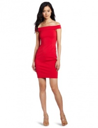 HALSTON HERITAGE Women's Off Shoulder Dress, Lipstick Red, 8 HALSTON HERITAGE Women's Off Shoulder Dress, Lipstick Red, 8
