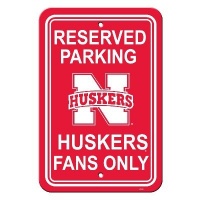 NCAA Nebraska Cornhuskers 12-by-18 inch Plastic Parking Sign NCAA Nebraska Cornhuskers 12-by-18 inch Plastic Parking Sign