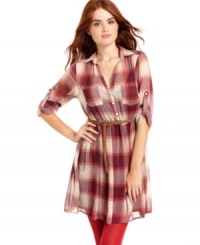 Your favorite plaid shirt comes in dress form, too! Featuring roll tab sleeves and a belted waist, Lottie & Holly's sweet shirt dress looks great with bright tights and toasty fall boots. Your favorite plaid shirt comes in dress form, too! Featuring roll tab sleeves and a belted waist, Lottie & Holly's sweet shirt dress looks great with bright tights and toasty fall boots.