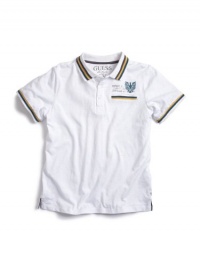 GUESS Kids Boys Short-Sleeve Polo Shirt with Graphic, WHITE (12/14) GUESS Kids Boys Short-Sleeve Polo Shirt with Graphic, WHITE (12/14)