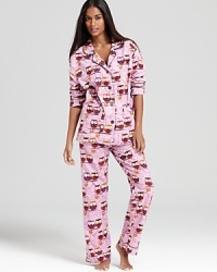 A wise choice for bedtime, PJ Salvage's owl-printed pajamas make a hoot-worthy sleep statement. A wise choice for bedtime, PJ Salvage's owl-printed pajamas make a hoot-worthy sleep statement.