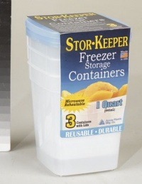 Arrow Plastic 1-Quart Freezer Containers, 3-Pack Arrow Plastic 1-Quart Freezer Containers, 3-Pack