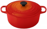 Le Creuset Signature Enameled Cast-Iron 7-1/4-Quart Round French Oven, Flame Le Creuset Signature Enameled Cast-Iron 7-1/4-Quart Round French Oven, Flame