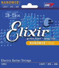 Elixir Strings Electric Guitar Strings, 6-String, Light NANOWEB Coating Elixir Strings Electric Guitar Strings, 6-String, Light NANOWEB Coating