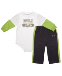 Power performance. Set him up for top marks with one of these sporty bodysuit and pant sets from Nike. Power performance. Set him up for top marks with one of these sporty bodysuit and pant sets from Nike.