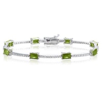 Studio 925 Bradford Dark Olivine Green CZ Sterling Silver Bracelet Studio 925 Bradford Dark Olivine Green CZ Sterling Silver Bracelet