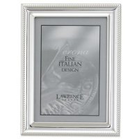 Lawrence Frames Silver Plated 5 by 7 Metal Picture Frame with Rope Border Lawrence Frames Silver Plated 5 by 7 Metal Picture Frame with Rope Border