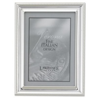 Lawrence Frames Silver Plated 5 by 7 Metal Picture Frame with Rope Border