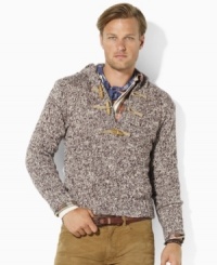 Crafted from soft ragg cotton, an outdoorsy pullover with toggle buttons and a warm hood exudes relaxed polish. Crafted from soft ragg cotton, an outdoorsy pullover with toggle buttons and a warm hood exudes relaxed polish.