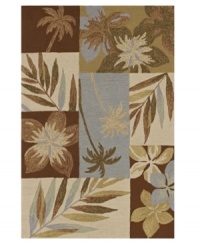 Add a tropical punch to your porch or patio with this palm-patterned indoor/outdoor rug from Dalyn. Crafted from hand-hooked polypropylene for superb durability and easy cleaning. Add a tropical punch to your porch or patio with this palm-patterned indoor/outdoor rug from Dalyn. Crafted from hand-hooked polypropylene for superb durability and easy cleaning.