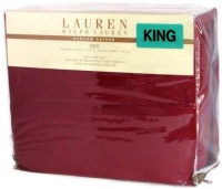 Lauren by Ralph Lauren Bedding Dunham 300 Thead Count Sateen King Sheet Set Red Burgandy Lauren by Ralph Lauren Bedding Dunham 300 Thead Count Sateen King Sheet Set Red Burgandy