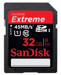 SanDisk Extreme 32 GB SDHC Class 10 UHS-1 Flash Memory Card 45MB/s SDSDX-032G-AFFP SanDisk Extreme 32 GB SDHC Class 10 UHS-1 Flash Memory Card 45MB/s SDSDX-032G-AFFP