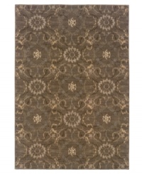 Like a prized found objet d'art, the Milano area rug features a distressed representation of ancient textile designs reinvented in rich, earthy colors. Woven of durable, long nylon fibers that also offer a soft, luxurious hand. Like a prized found objet d'art, the Milano area rug features a distressed representation of ancient textile designs reinvented in rich, earthy colors. Woven of durable, long nylon fibers that also offer a soft, luxurious hand.