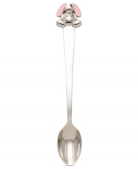 Babies and parents will be tickled pink by Reed & Barton's Gingham Bunny feeding spoon. A long handle topped with a pink-eared rabbit makes mealtime fun for everyone. Babies and parents will be tickled pink by Reed & Barton's Gingham Bunny feeding spoon. A long handle topped with a pink-eared rabbit makes mealtime fun for everyone.