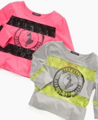 Add something lovely to her look with these lace trim tees from Baby Phat.
