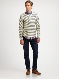 A smart, straight-leg silhouette tailored in soft cotton for a casual, comfortable look and fit.Five-pocket styleInseam, about 32CottonMachine washImported A smart, straight-leg silhouette tailored in soft cotton for a casual, comfortable look and fit.Five-pocket styleInseam, about 32CottonMachine washImported