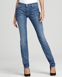 A light wash infuses fresh energy into these 7 For All Mankind skinny jeans. A light wash infuses fresh energy into these 7 For All Mankind skinny jeans.