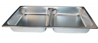 Winco SPFD2 Steam Table Pan, Full Size, 2-1/2 Deep, Divided, Stainless Steel